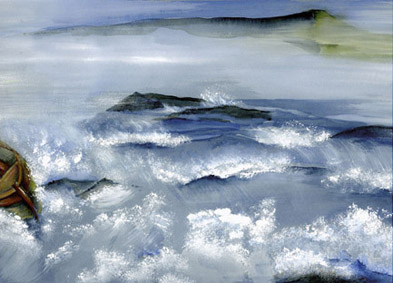 Illustration On the Cliffs of Cornwall